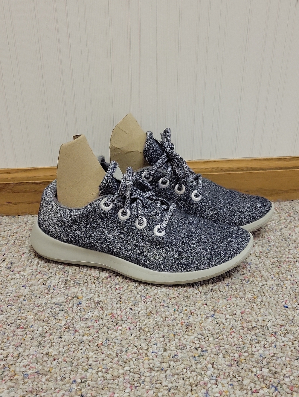 Allbirds Women’s Knit Woolrunner Lace-Up Casual Sneakers in Charcoal Sz 8